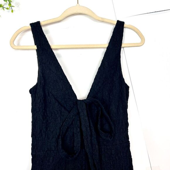 Tularosa Bobby Jumpsuit XS Black Sleeveless Halter Neck Crinkled Keyhole Stretch - Picture 5 of 16